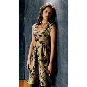 Anthropologie Viola Rain Soaked Leaf Print Dress size 6